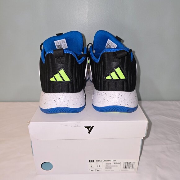 Adidas Trae Unlimited Basketball Sneakers, M 11/W 12, Blk/Blue/Grn, New in Box - Picture 5 of 10